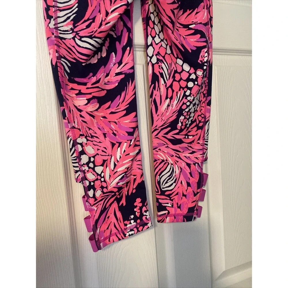 Lilly Pulitzer A Jungle In Here Pink Navy‎ Leggings Size Small